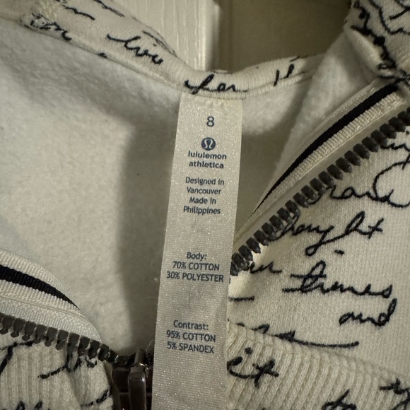 Lululemon Athletica Black and White Script Jacket - Picture 3 of 4
